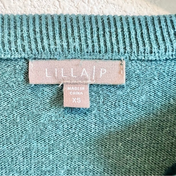 Lilla P Teal V-Neck Sweater - Picture 3 of 10